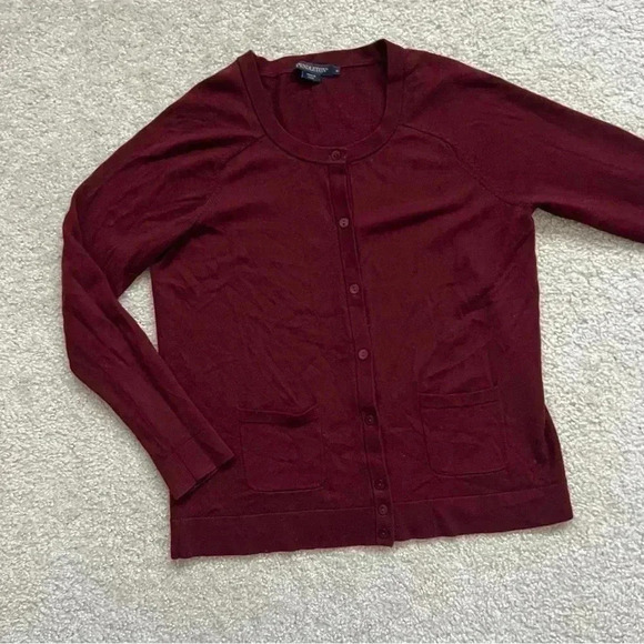 Pendleton Women’s Cardigan Button Up Long Sleeve Sweater Size Small Maroon - Picture 5 of 15